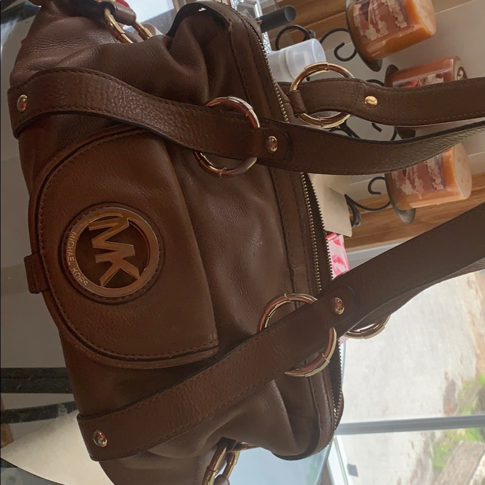 Michael Kors brown with gold accents purse